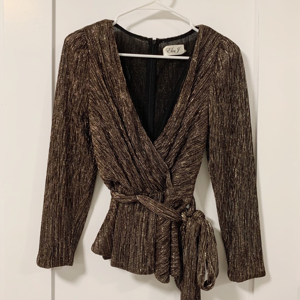 Eliza J Metallic Top